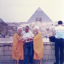 Adelie and Toni visit the Pyramids and Sphinx in Cairo with a Perth friend 