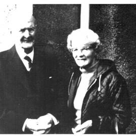 Betty Nicol with her childhood teacher Mr Petrie, 1970 