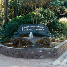 Welcoming fountain at the North Coast Regional Botanic Garden