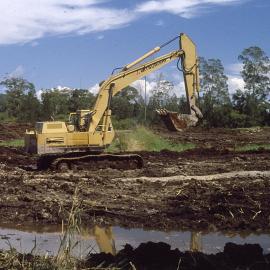 Excavating the lake for the North Coast Regional Botanic Garden, 1980s
