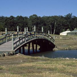 The completed Japan section bridge in the North Coast Regional Botanic Garden