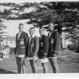 The mid-north coast branch team at the State surf lifesaving titles, 1954 