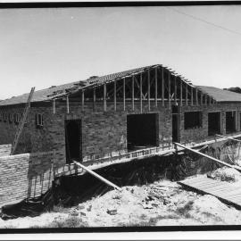 Easterly aspect of the Sawtell Surf Life Saving Clubhouse under construction, 1982