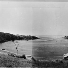 The mouth of Bonville Creek opening directly to the sea, c. 1930 