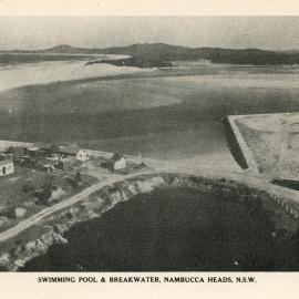 The swimming pool and breakwater off the Nambucca River, 1940s