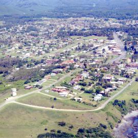 Aerial view of Woolgoolga Headland looking west, 1992 - 1994 