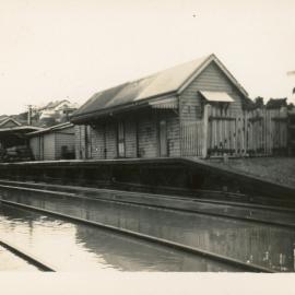 Tracks on the North Coast Railway flooded after a cyclone, 24 June 1950