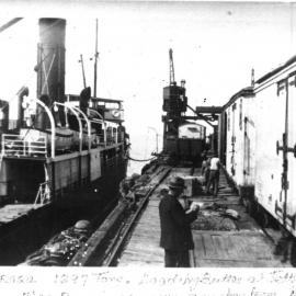 The SS Orara loading butter at Coffs Jetty, 1908 