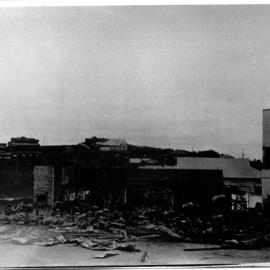 The remains of the Pier Hotel beside the Beach House and Picture Hall after a fire on 13th December 1914