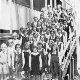 St Augustine Girls on the ramp leading to the classrooms, 1932