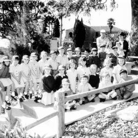 Year 2H students at St Augustine's School with teachers Mr Shane Heffernan and Mrs Chris Gorman, 1995