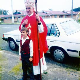 Bishop Satterthwaite and Matthew Hall on Confirmation Day at St Augustine's, 1991 