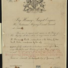 Hermann Rieck's passport, 1906