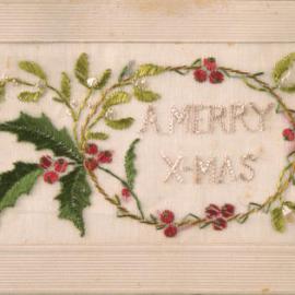 Embroidered postcard, 1918