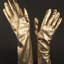 Pair of gold lamé evening gloves
