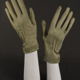 Pair of khaki green gloves