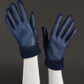 Pair of blue mesh gloves