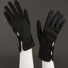 Pair of black nylon gloves