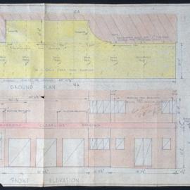 Plan of proposed new steel awning to Tasma Theatre, 1956