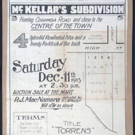 Coff's Harbour: McKellar's Subdivision poster, 1915