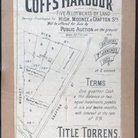 Coff's Harbour land sale poster, 1922
