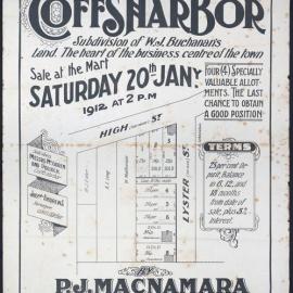 Coff's Harbor: W. J. Buchanan's subdivision poster, 1912