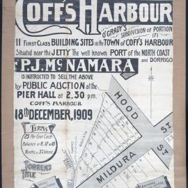 Coff's Harbour: O'Grady's Subdivision poster, 1909
