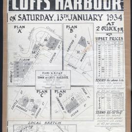 Coff's Harbour land sale poster, 1934