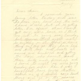 Letter from Pte. S. J. Short, c. 1941 - 1942