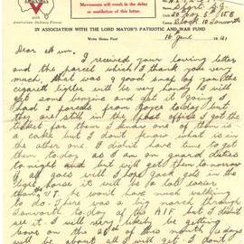 Letter from Pte. S. J. Short, 16 June 1941