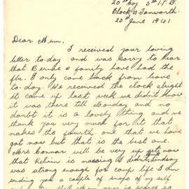Letter from Pte. S. J. Short, 25 June 1941