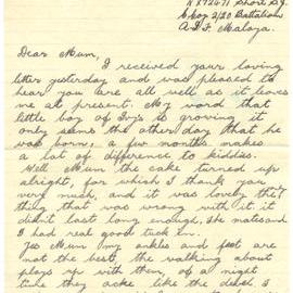 Letter from Pte. S. J. Short, 4 November 1941