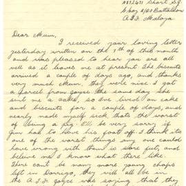 Letter from Pte. S. J. Short, 22 November 1941