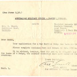 Letter from C. M. Smith, 10 December 1941