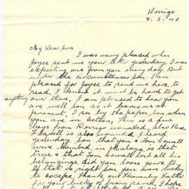 Letter from Ivy Short, 8 February 1942