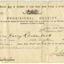 Land papers from the Rhodenback/Morris family, Brooklana, 1906 - 1946