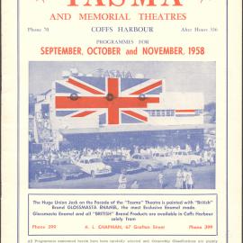 Tasma & Memorial Theatre programme, September to November 1958