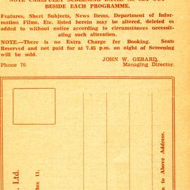 Tasma Theatre programme, September - November 1941