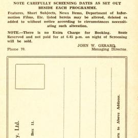 Tasma Theatre programme, June - August 1942