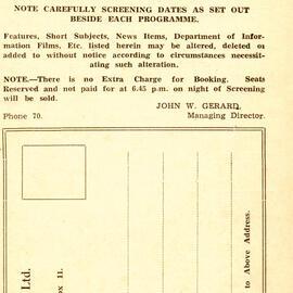 Tasma Theatre programme, September - November 1942