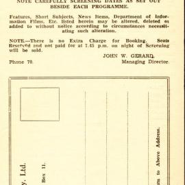 Tasma Theatre programme, April - May 1943