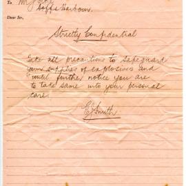 Memo regarding storage of explosives, 26 August 1939