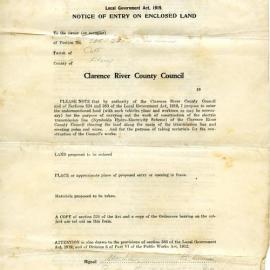 Notices of Entry on Enclosed Land, 22 August 1932