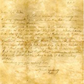 Letter to Mrs Pike from A. Tolbert, 8 August 1921