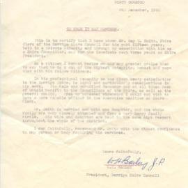 Letter of recommendation for R. E. Smith, 6 May 1950