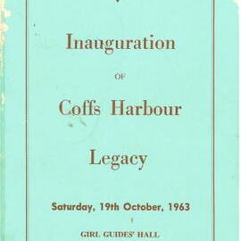 Inauguration of Coffs Harbour Legacy, 19 October 1963