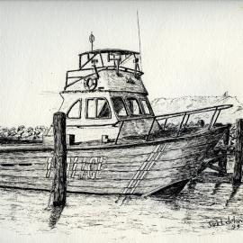 Drawing of police boat, 1999