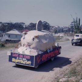 Cox Bros supermarket float, High Street, 1960