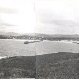 Coffs Harbour Jetty & township seen from Muttonbird Island, c. 1920s