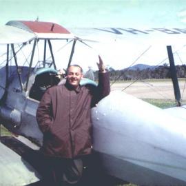 Ron Keevers with De Havilland Tiger Moth, 1967